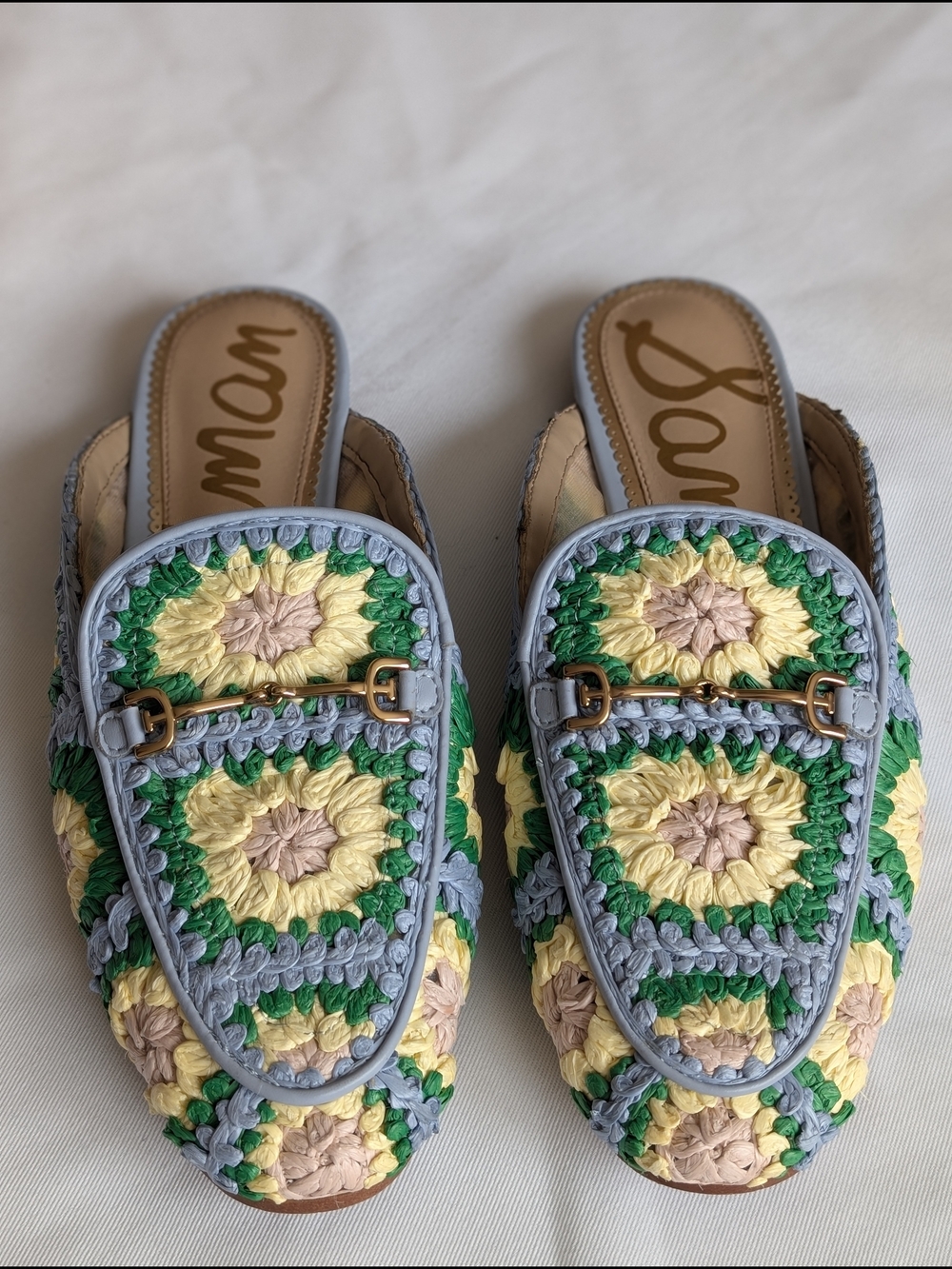 Sam Edelman Linnie Crochet Floral Bit Mule Loafers Size 7.5 EUC - Picture 3 of 10